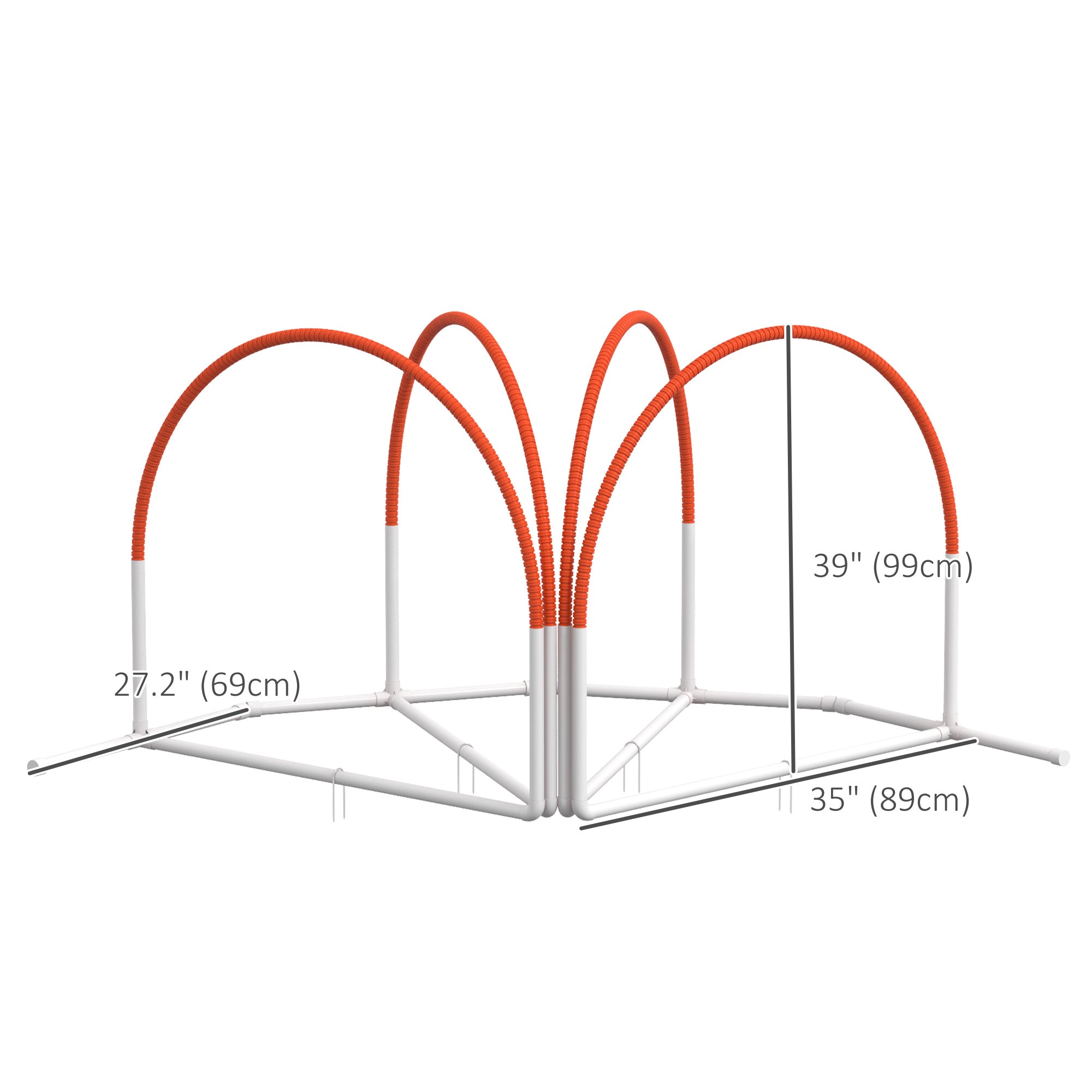 Dog Agility Kit Pet Obstacle Course Training Equipment Outdoor with Weave Poles, Carry Bag, Orange-Dogs-DECOROLALA