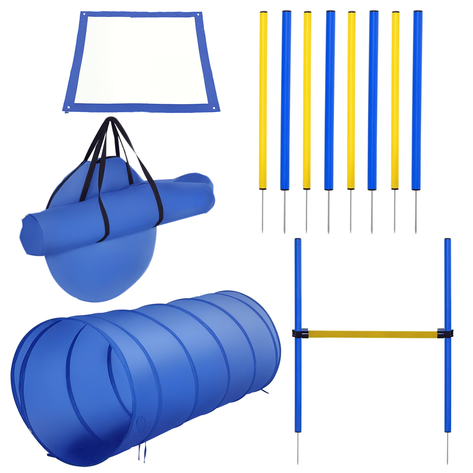 Dog Agility Starter Kit - Blue/Yellow Training Obstacle Course-Dogs-DECOROLALA
