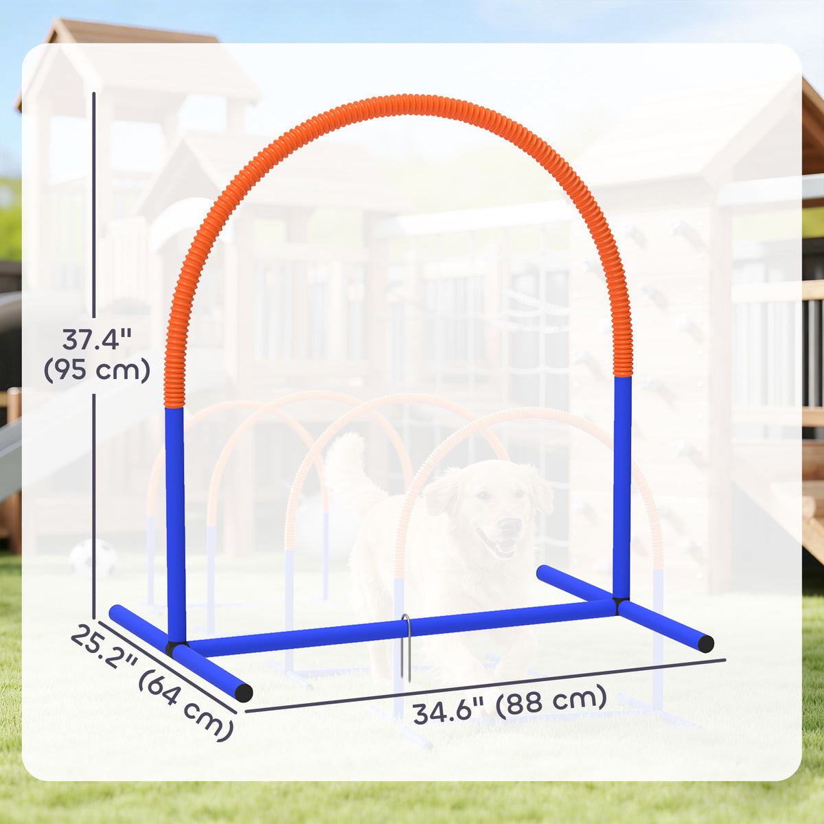 Dog Agility Training Equipment - 4 Blue & Orange Agility Bows-Dogs-DECOROLALA