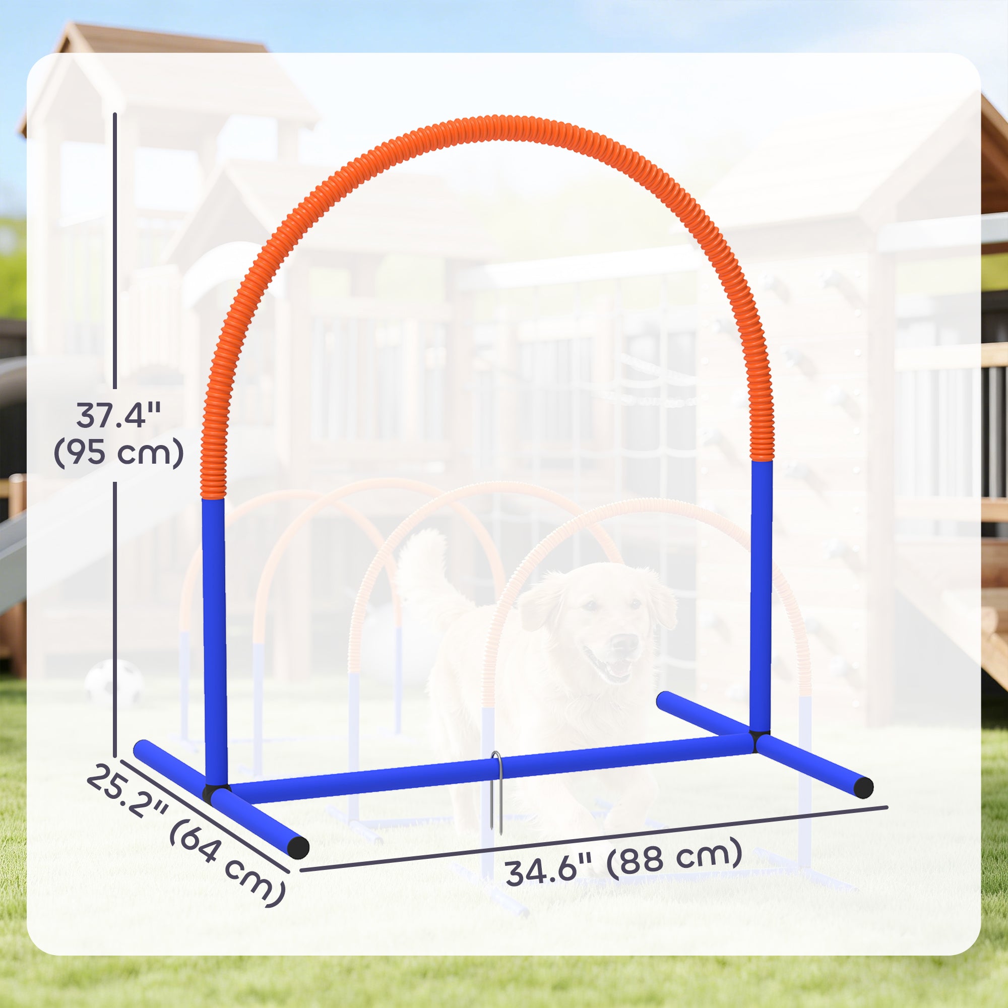 Dog Agility Training Equipment, 4 PCS Obstacle Course with Carrying Bag for Old Dogs, for Backyard, Outdoor, Blue-Dogs-DECOROLALA
