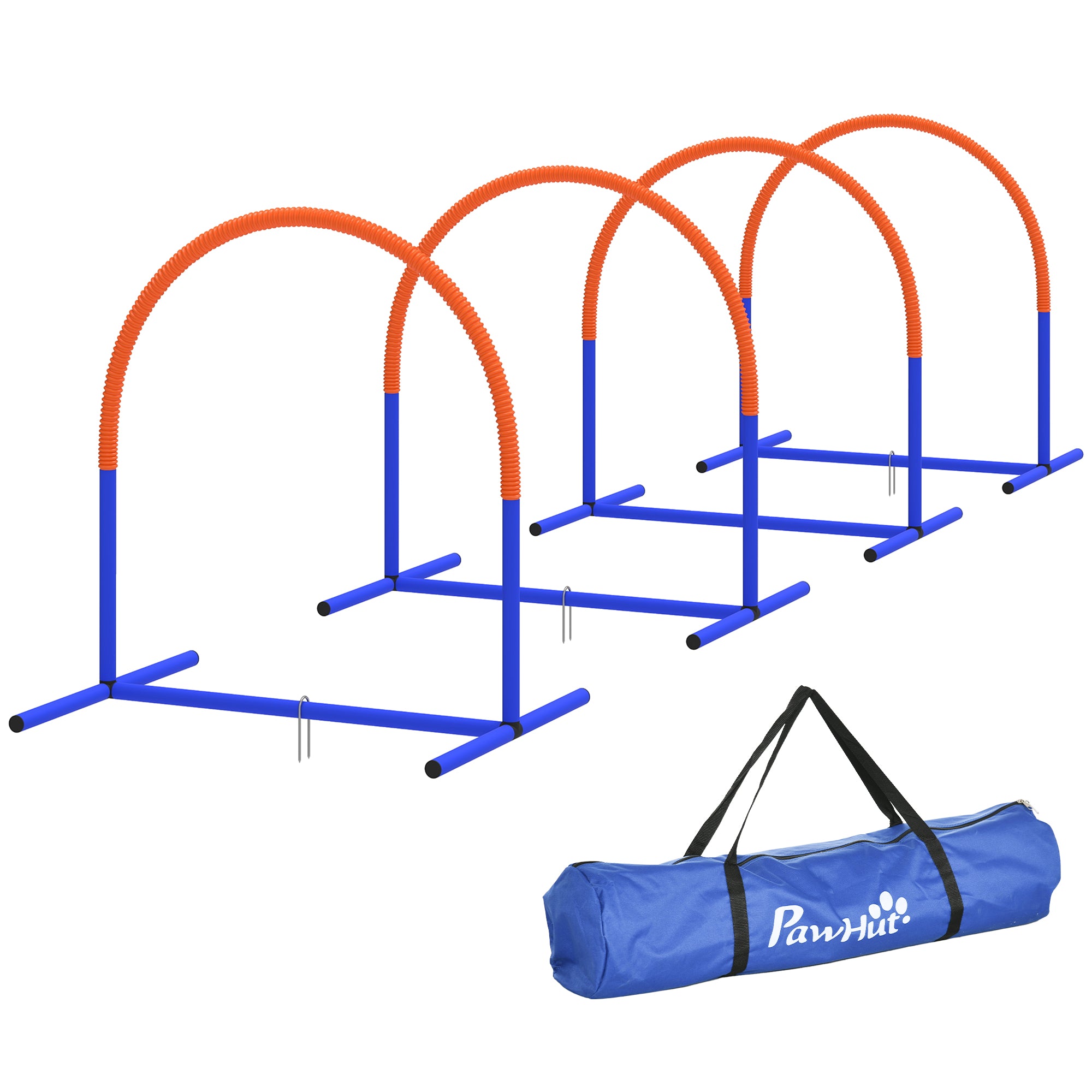 Dog Agility Training Equipment, 4 PCS Obstacle Course with Carrying Bag for Old Dogs, for Backyard, Outdoor, Blue-Dogs-DECOROLALA