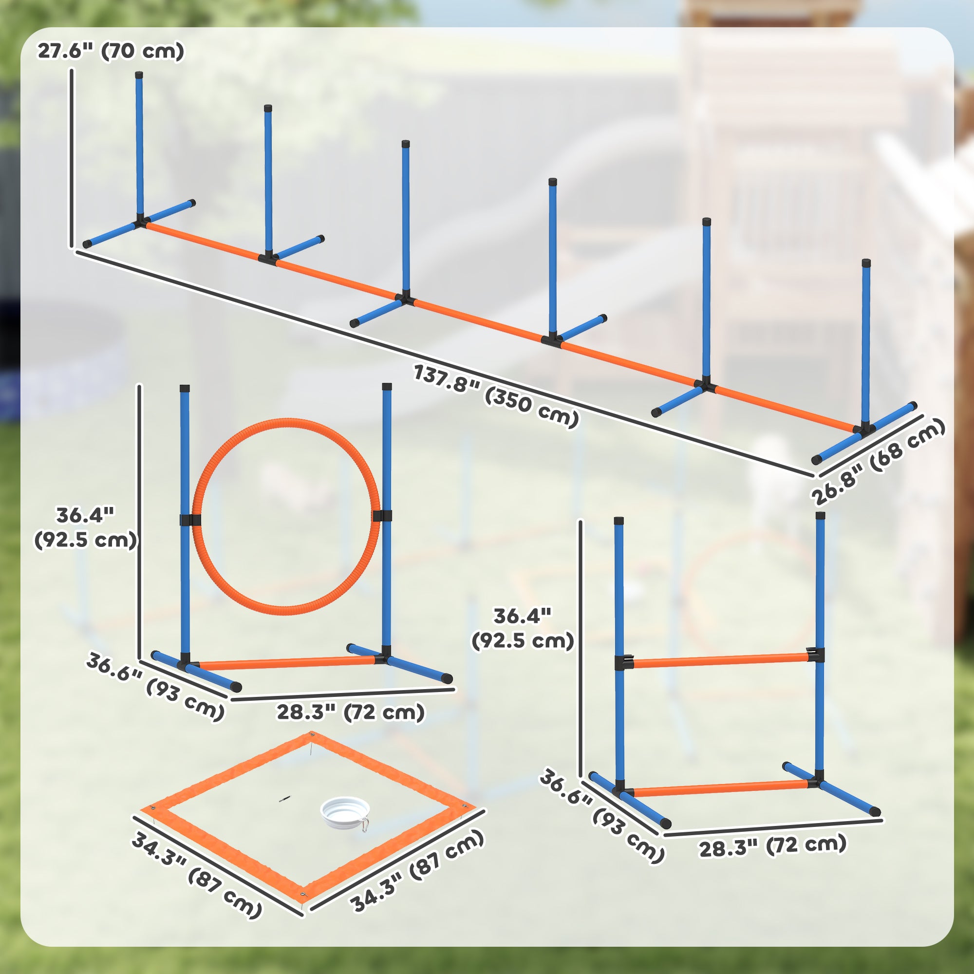 Dog Agility Training Equipment, 5PCS Dog Obstacle Course Starter Kit with Carrying Bag-Dogs-DECOROLALA