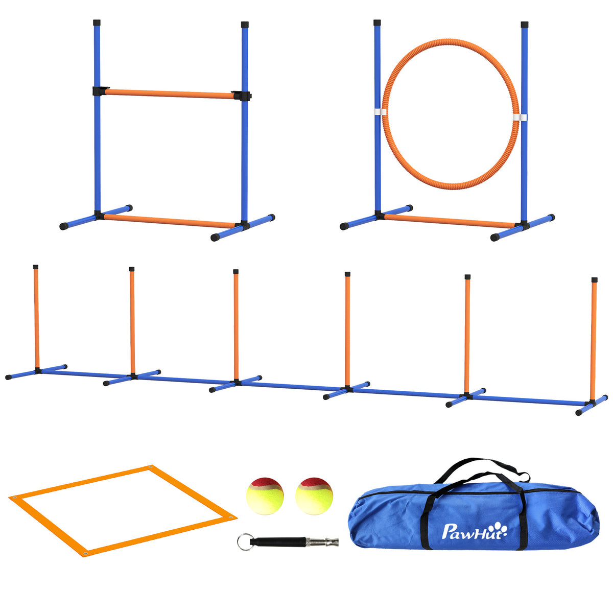 Dog Agility Training Equipment Set - 4-Piece Orange/Blue-Dogs-DECOROLALA