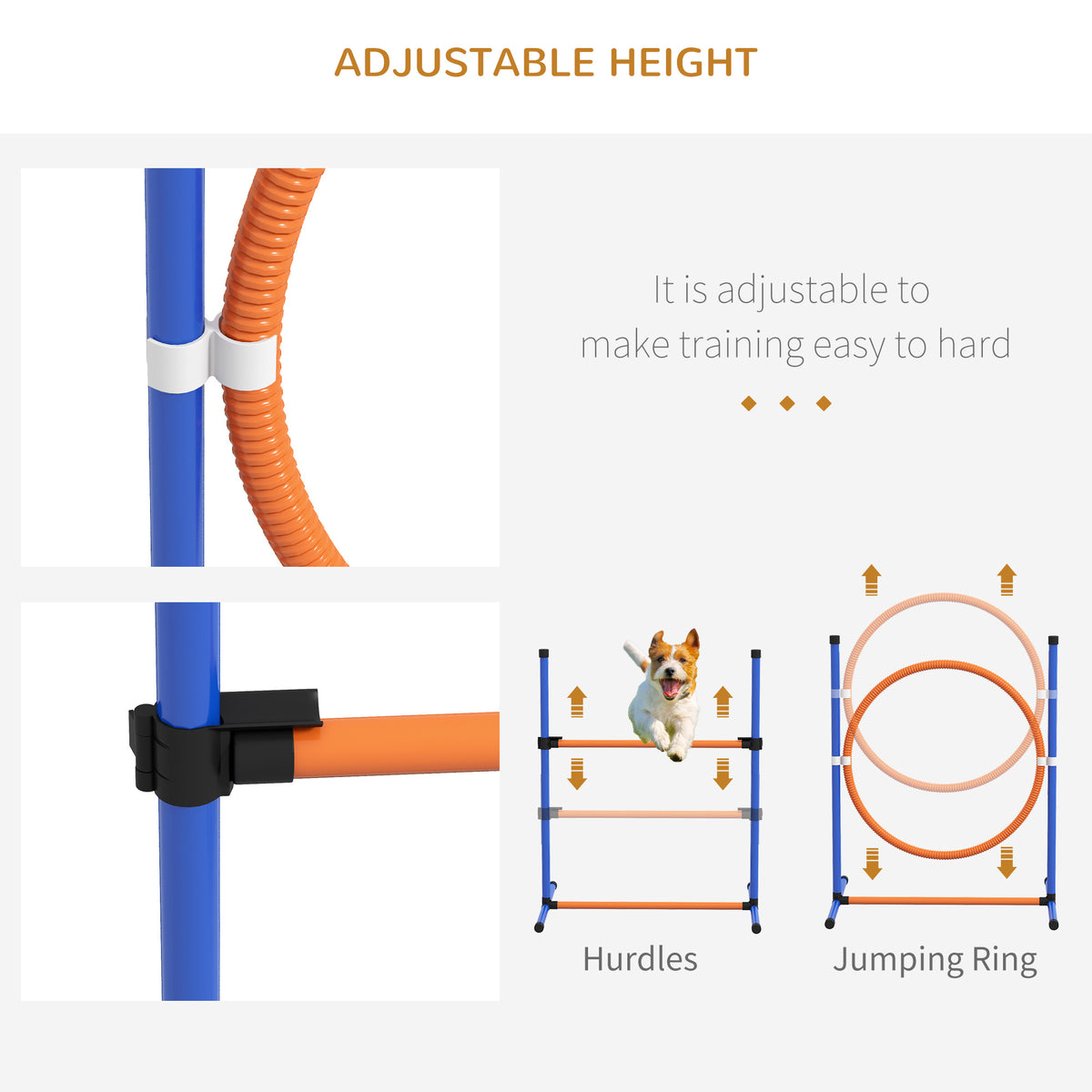 Dog Agility Training Equipment Set - 4-Piece Orange/Blue-Dogs-DECOROLALA