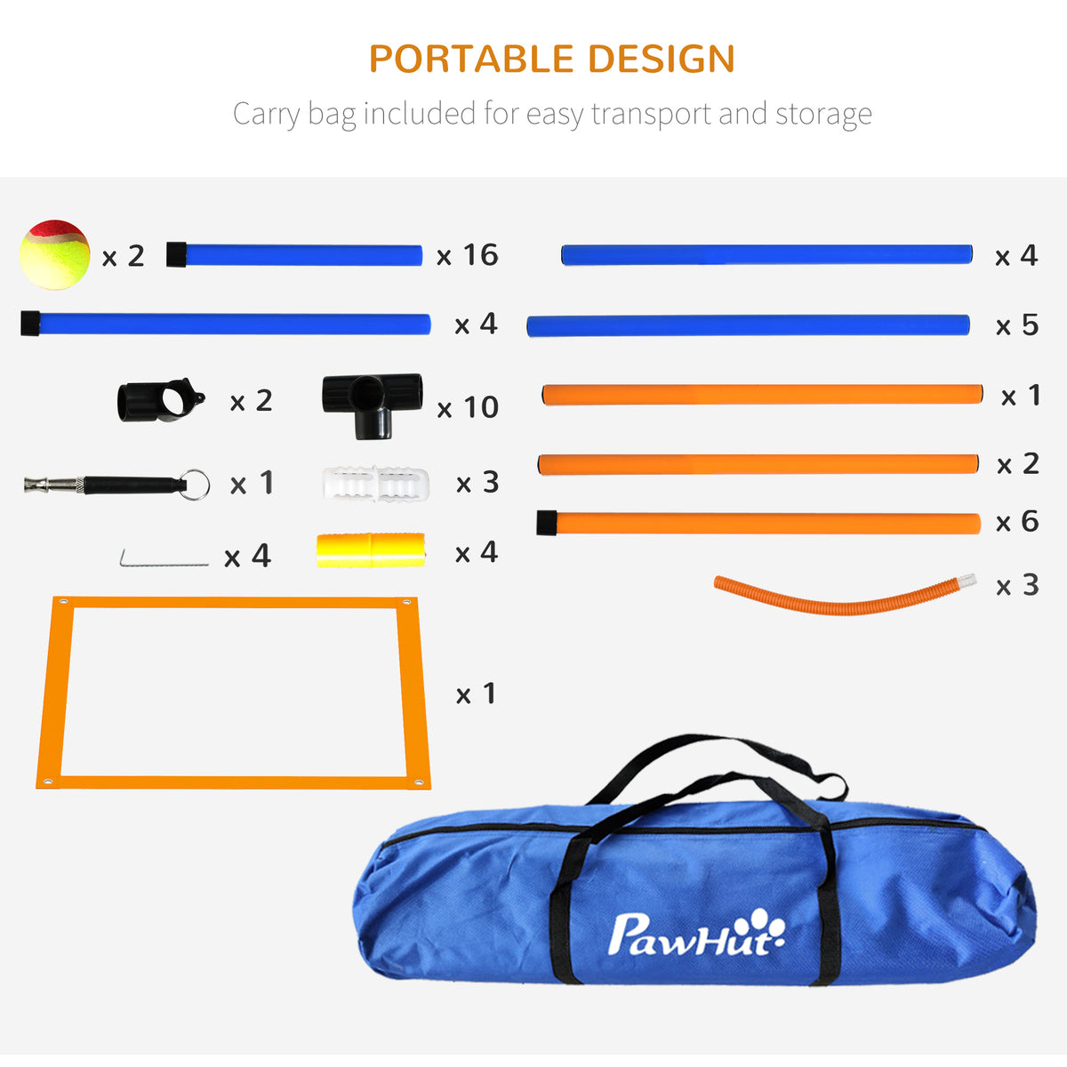 Dog Agility Training Equipment Set - 4-Piece Orange/Blue-Dogs-DECOROLALA