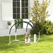 Dog Agility Training Kit - 4-Piece Obstacle Course Black/White-Dogs-DECOROLALA