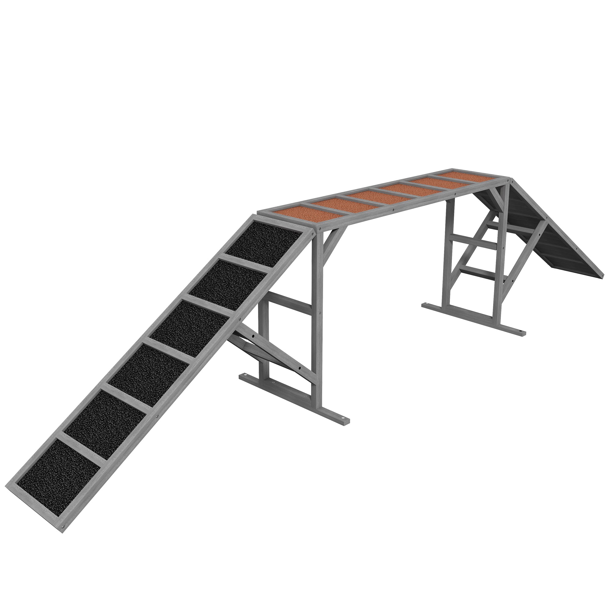 Dog Agility Training Ramp - Fir Wood 128" Gray-Dogs-DECOROLALA