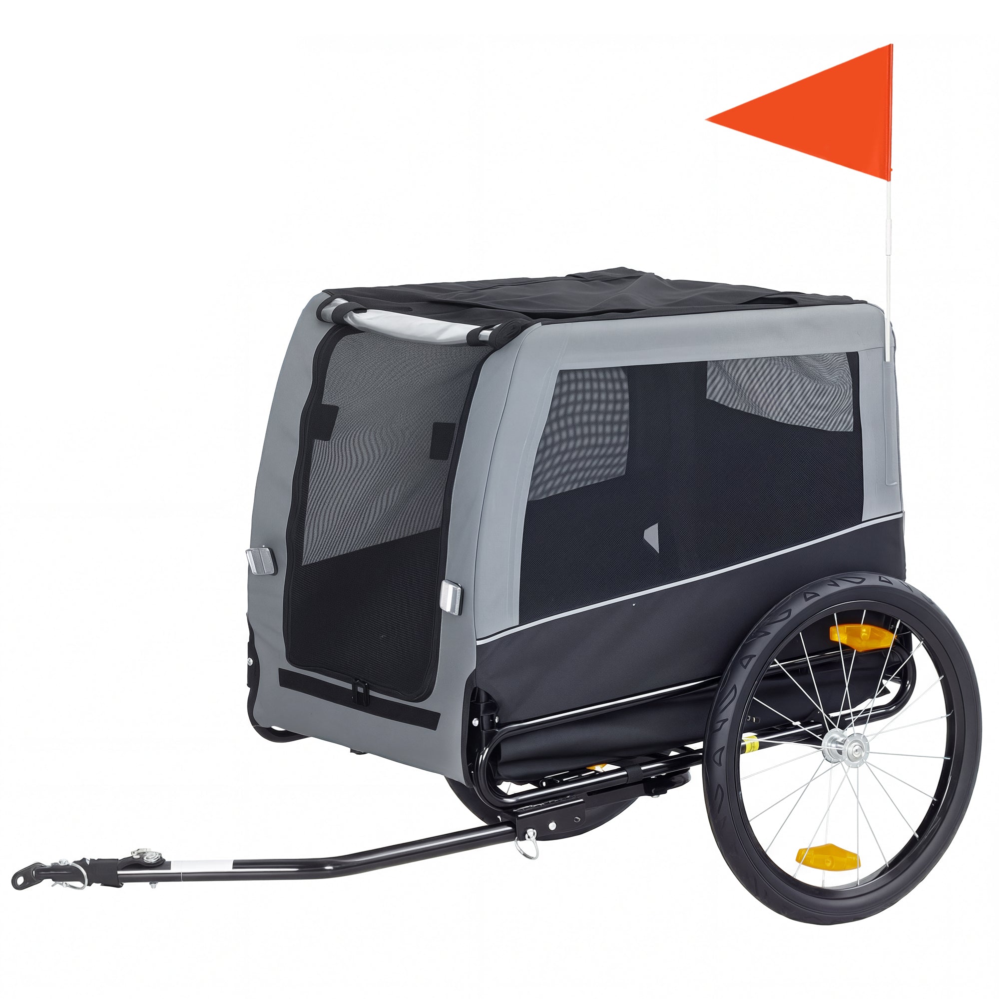 Dog Bike Trailer - Grey/Black 20" Wheels with Support Feet-Dogs-DECOROLALA