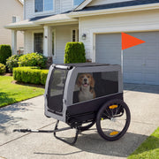 Dog Bike Trailer - Grey/Black 20" Wheels with Support Feet-Dogs-DECOROLALA