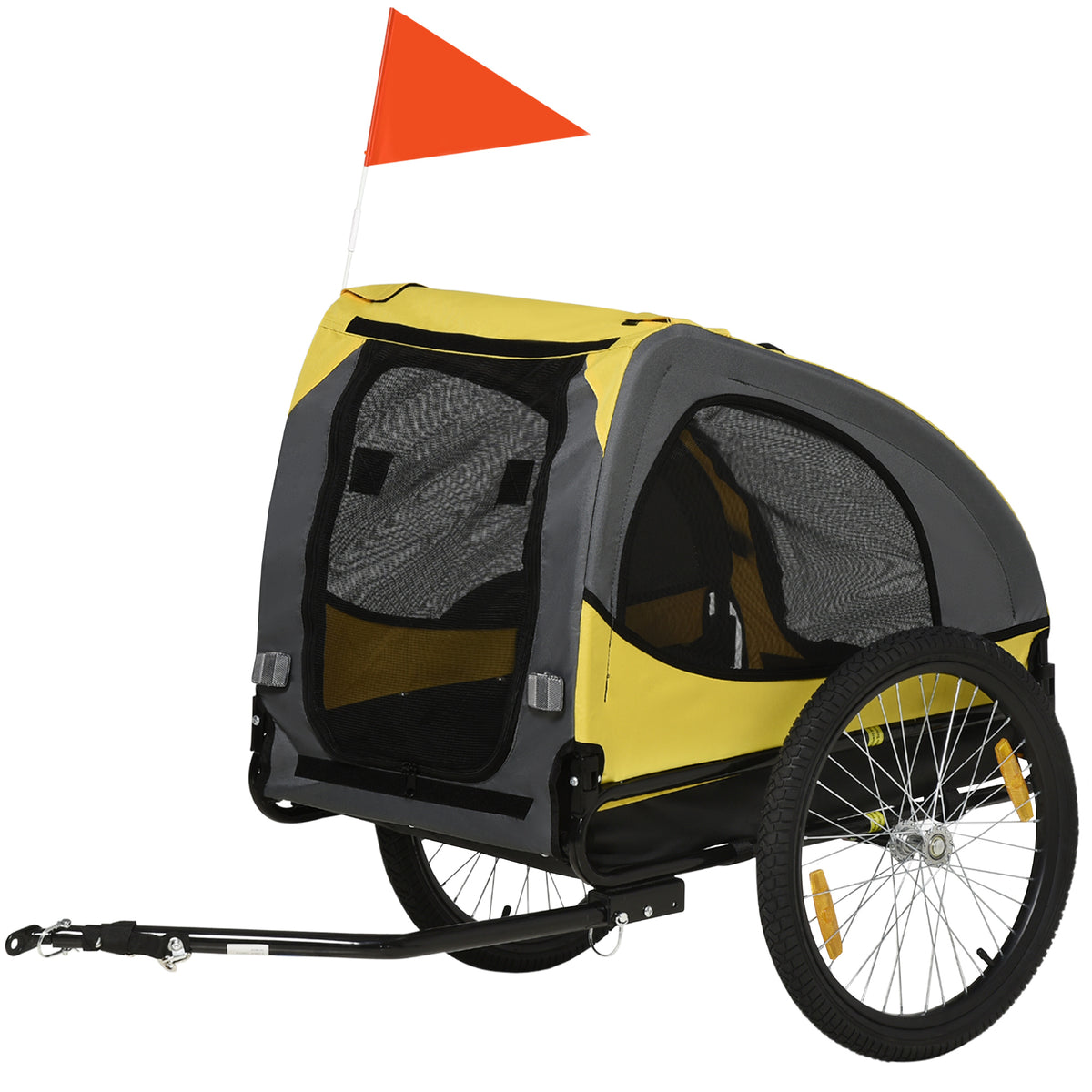 Dog Bike Trailer for Medium Dogs - Yellow Steel Frame-Dogs-DECOROLALA