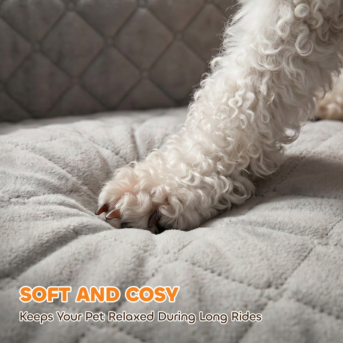 Dog Booster Car Seat - Grey Washable Pet Bed for Small Dogs-Dogs-DECOROLALA