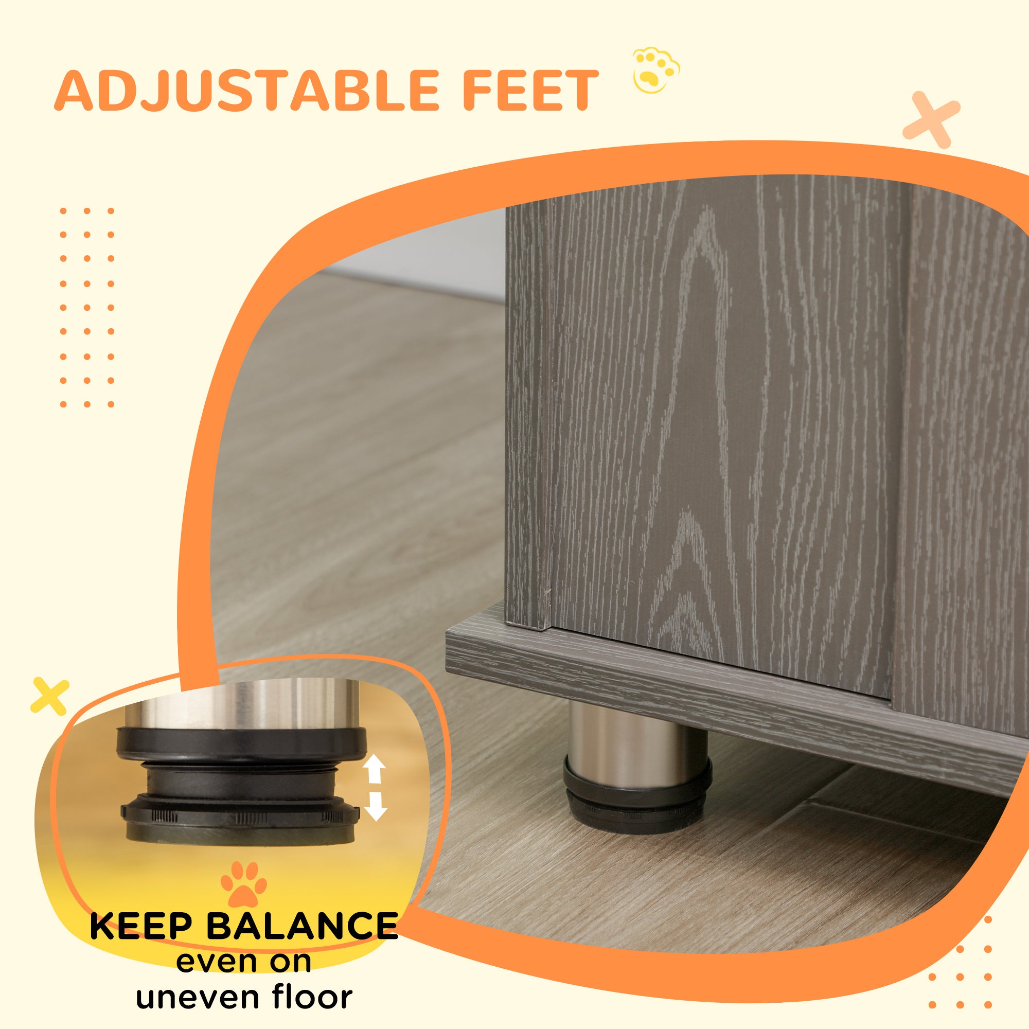 Dog Crate Furniture End Table with Magnetic Door - Grey-DECOROLALA