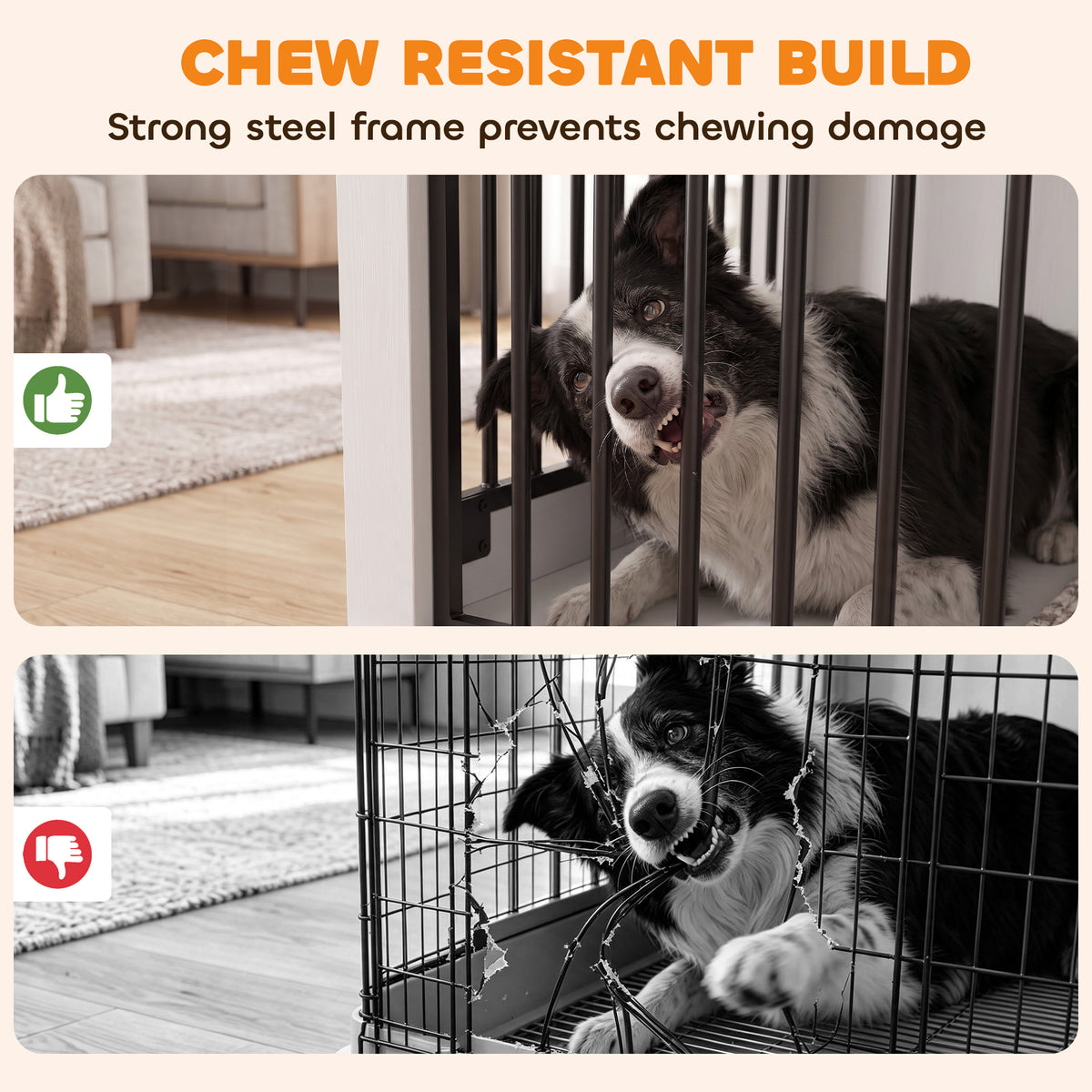 Dog Crate Furniture with Sliding Barn Door - White 39"-Dogs-DECOROLALA