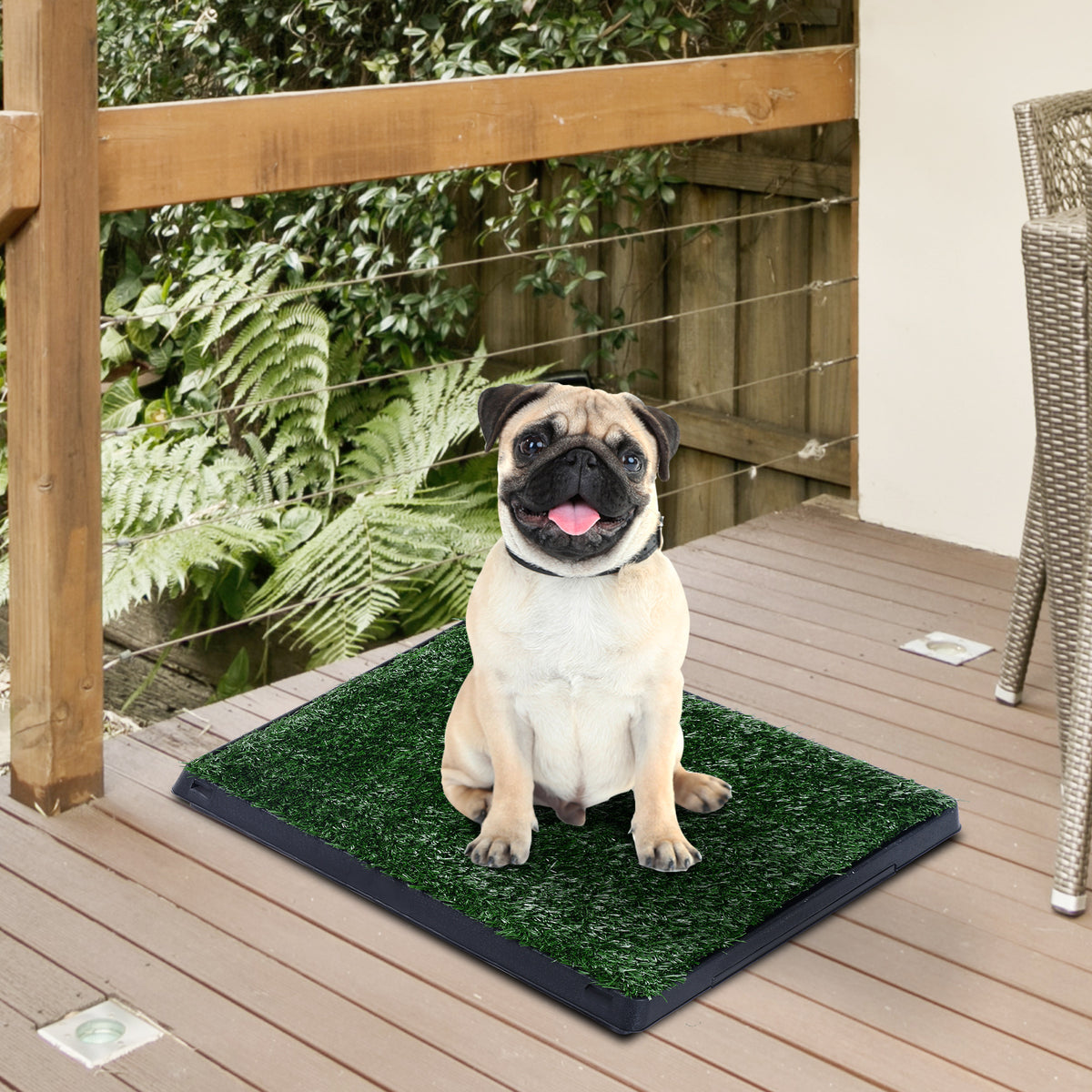 Dog Grass Pad with Tray - 20" x 25" Indoor Outdoor Potty Trainer-Dogs-DECOROLALA