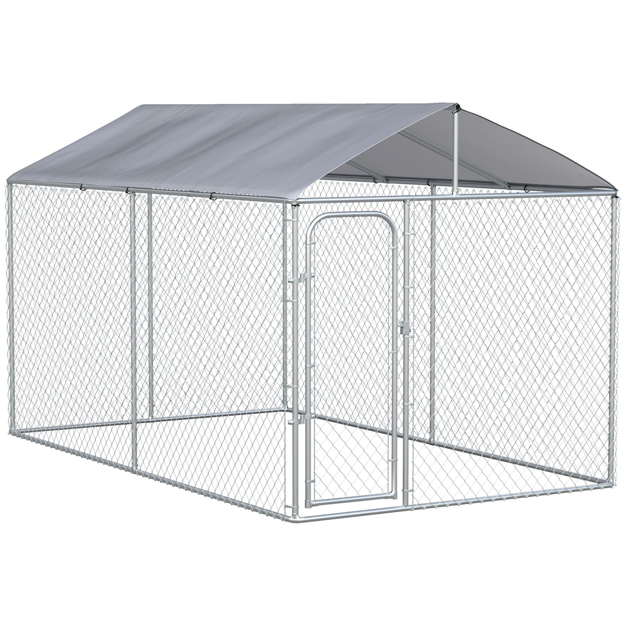 Dog Kennel Outdoor, Heavy Duty Playpen with Secure Lock, Cover, for Backyard & Patio, 13.1' x 7.5' x 7.5'-Dogs-DECOROLALA