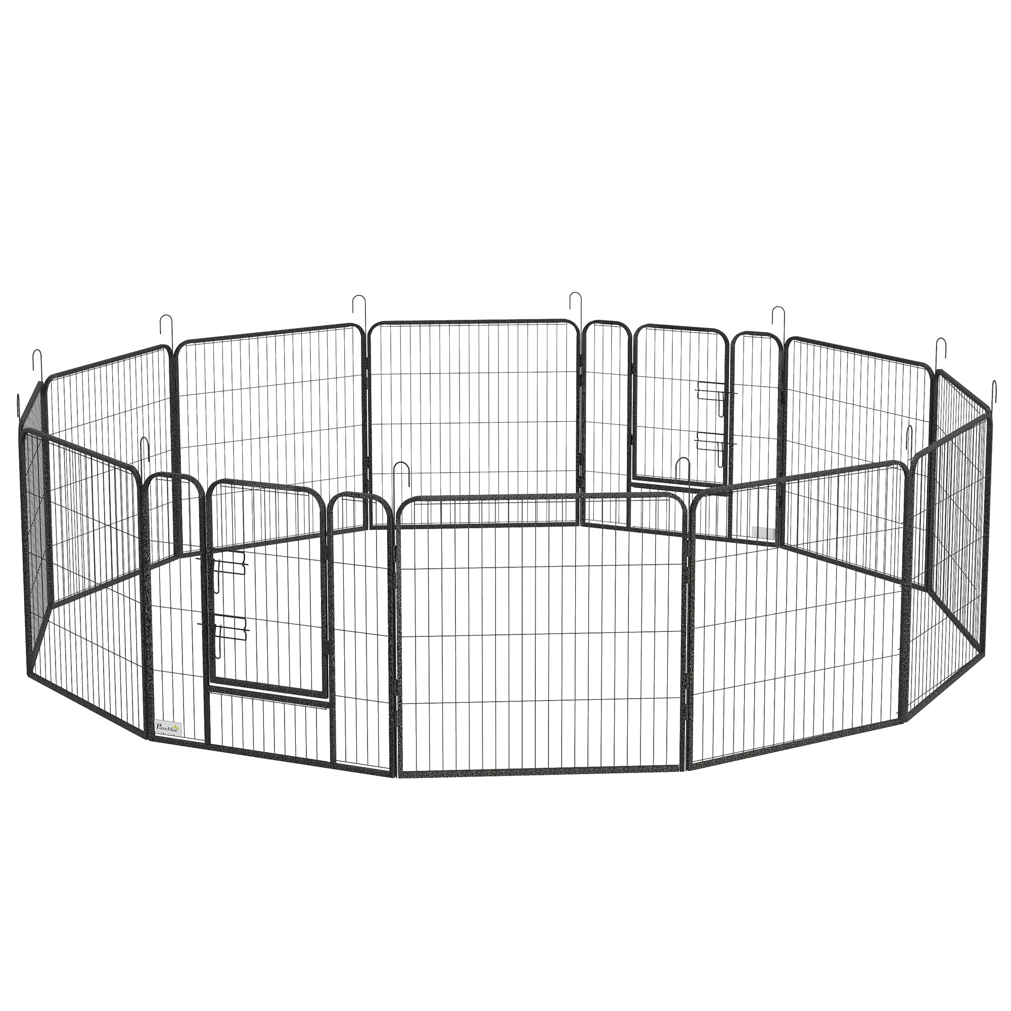 Dog Pen with Gate, 12 Panels Puppy Playpen, Dog Fence, 31.5"H-Dogs-DECOROLALA