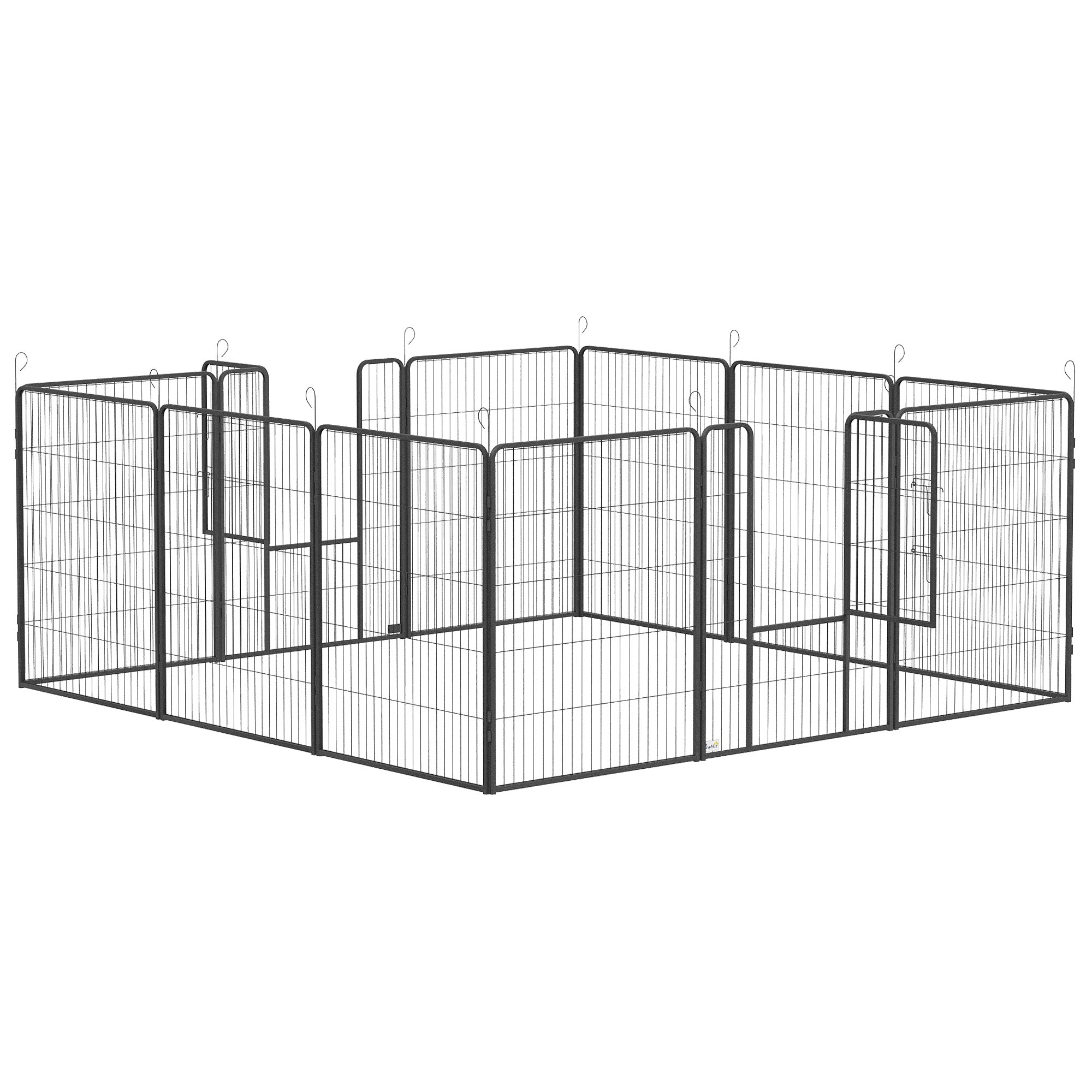 Dog Pen with Gate, 12 Panels Puppy Playpen, Dog Fence, 39"H-Dogs-DECOROLALA