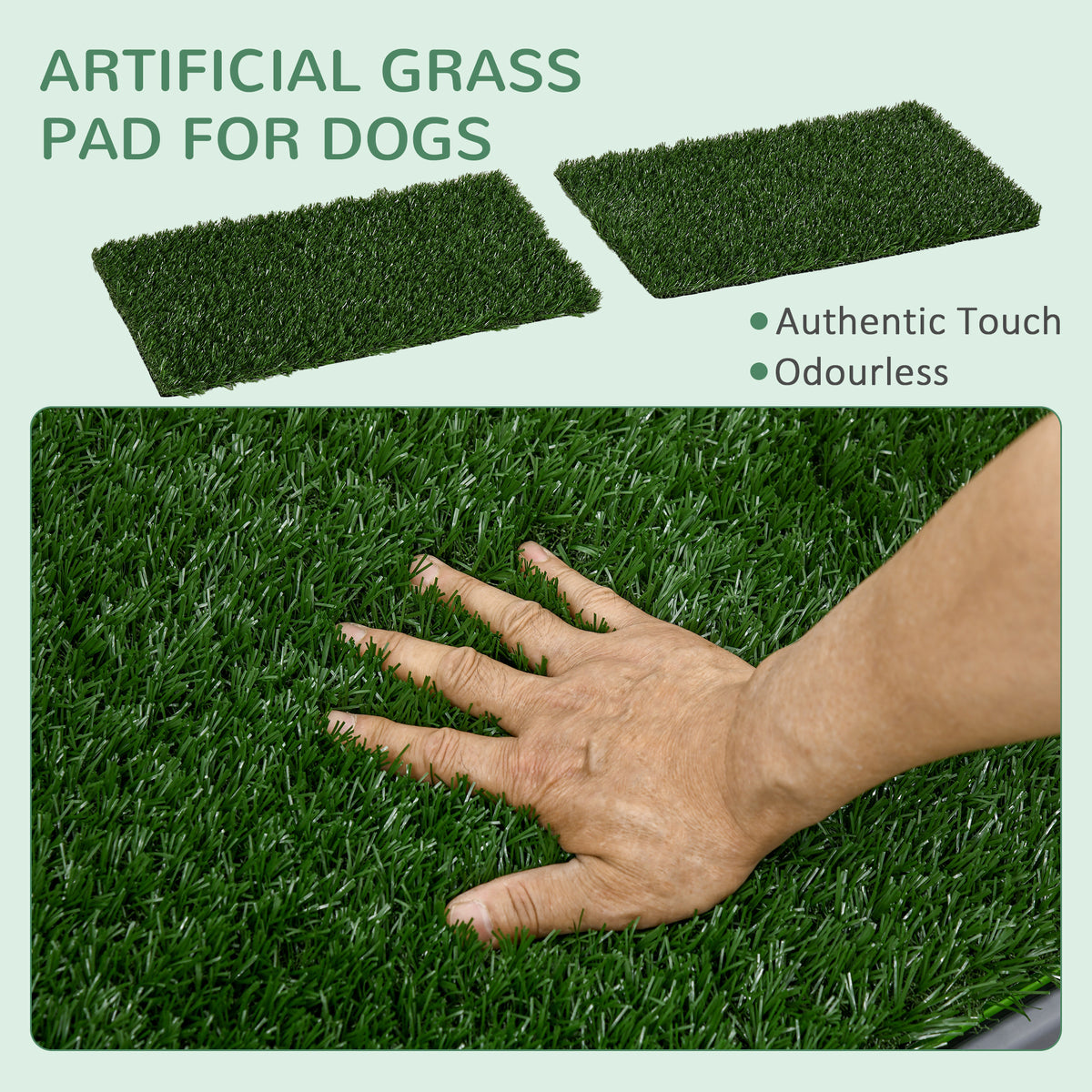 Dog Potty Training Tray with 2 Artificial Grass Pads, 26" x 16"-Dogs-DECOROLALA