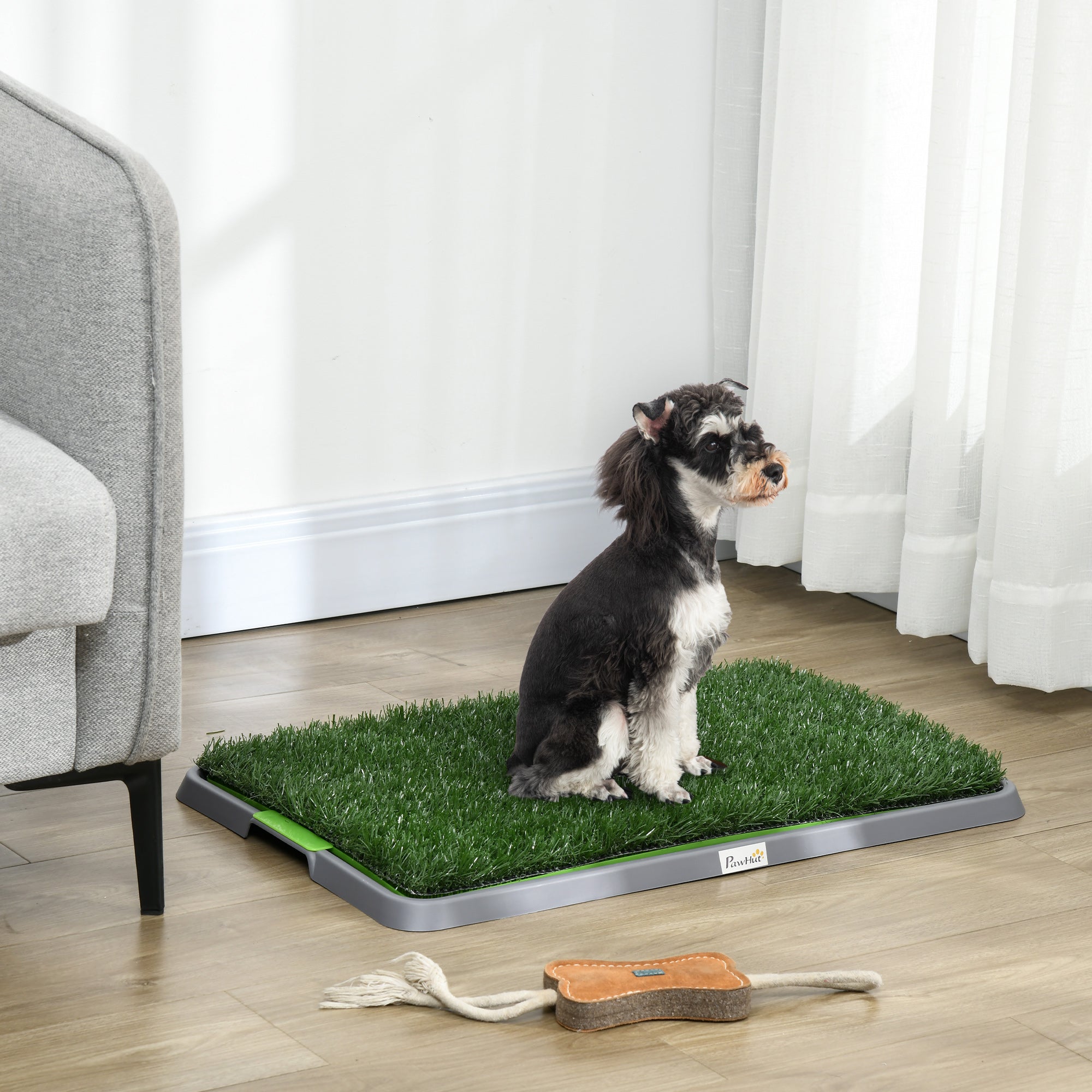 Dog Potty Training Tray with 2 Artificial Grass Pads, 26" x 16"-Dogs-DECOROLALA