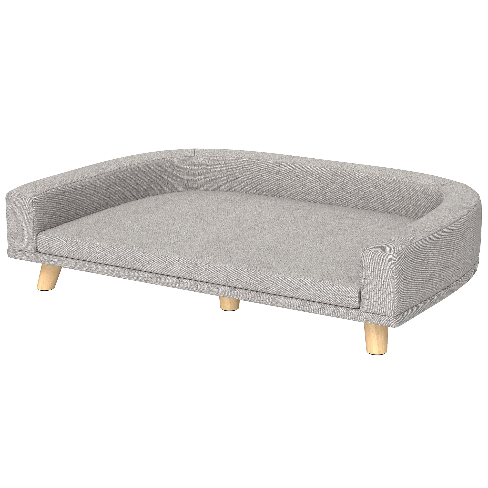 Dog Sofa for Large Dogs with Washable Cover, Anti-slip Foot Pads, Grey-Dogs-DECOROLALA