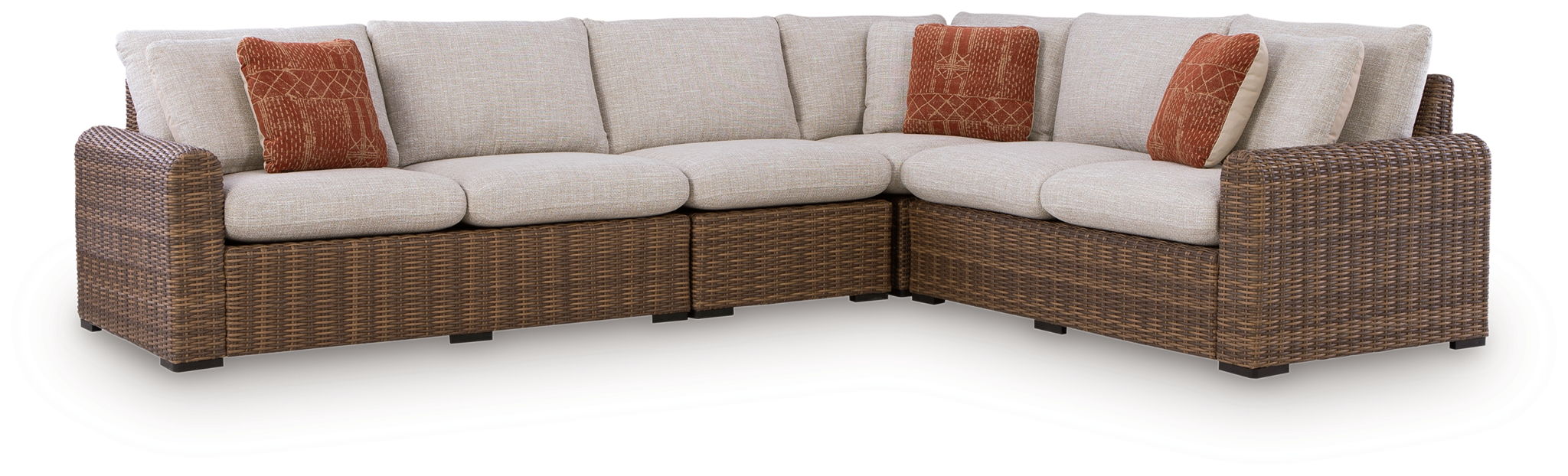 Dolan Creek 3-Piece Outdoor Sectional - Beige-Stationary Sectionals-DECOROLALA