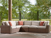 Dolan Creek 3-Piece Outdoor Sectional - Beige-Stationary Sectionals-DECOROLALA