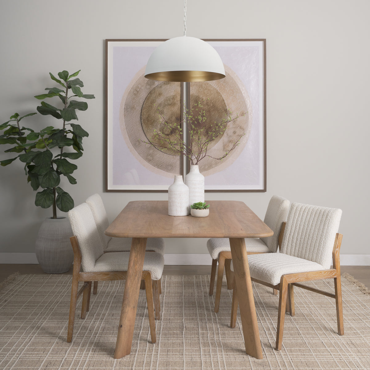 Doma 24" Round White Dome Pendant Light-Pendant Lighting-DECOROLALA
