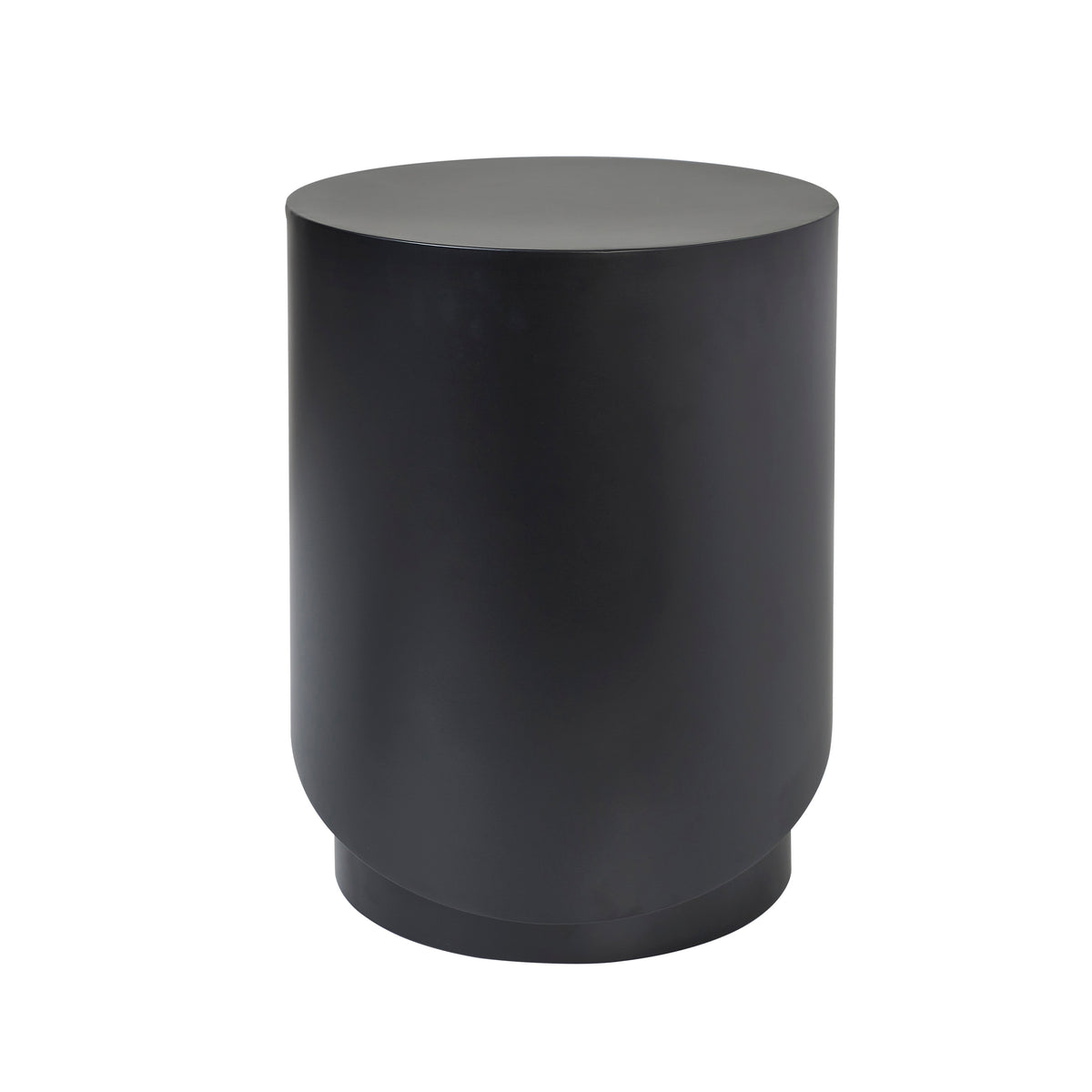 Domus Indoor Iron Sheet Indoor/Outdoor Side Table, Matte Black-Indoor & Outdoor Side Tables-DECOROLALA