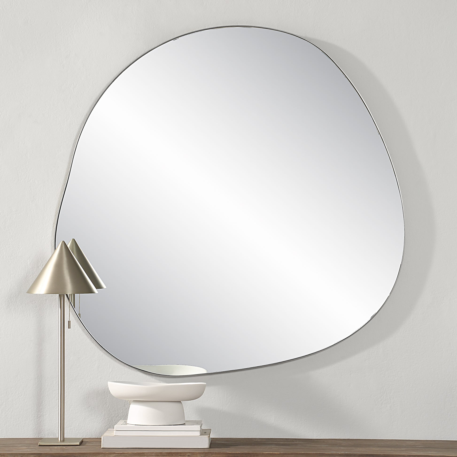 Donna 45.25" Tall Irregular Wall Mirror, Grey-Mirror-DECOROLALA
