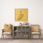 Donna Cane Back Dining Arm Chair | Light Beige Linen w/ Mango Wood-Dining Chairs-DECOROLALA