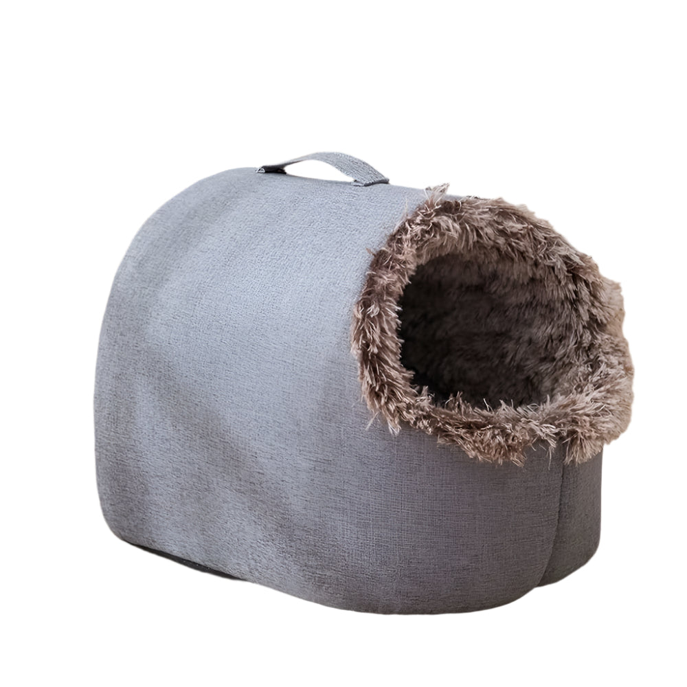 Donut Plush Cat Bed - Brown 40x50cm Cozy Nest for Small Dogs-DECOROLALA