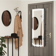 Door Wall Mount Touch Screen Mirrored Jewelry Cabinet-Black-Jewelry Armoires-DECOROLALA