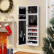 Door and Wall Mounted Armoire Jewelry Cabinet with Full-Length Mirror-Jewelry Armoires-DECOROLALA