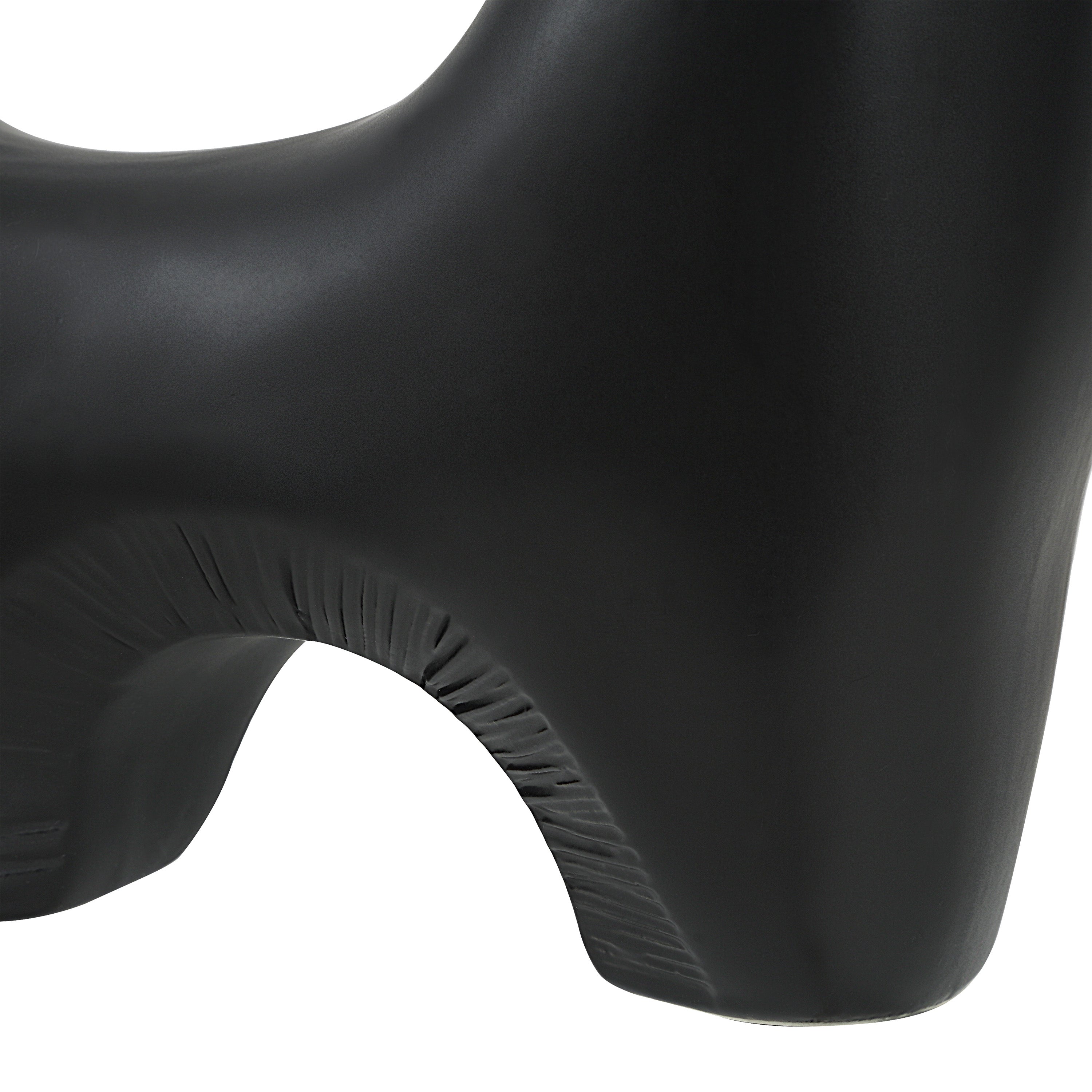 Doppio Indoor Ceramic Vase, Matte Black-Vase-DECOROLALA