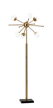 Doppler LED Floor Lamp - 6 Globe Shades Brass-Lighting-DECOROLALA