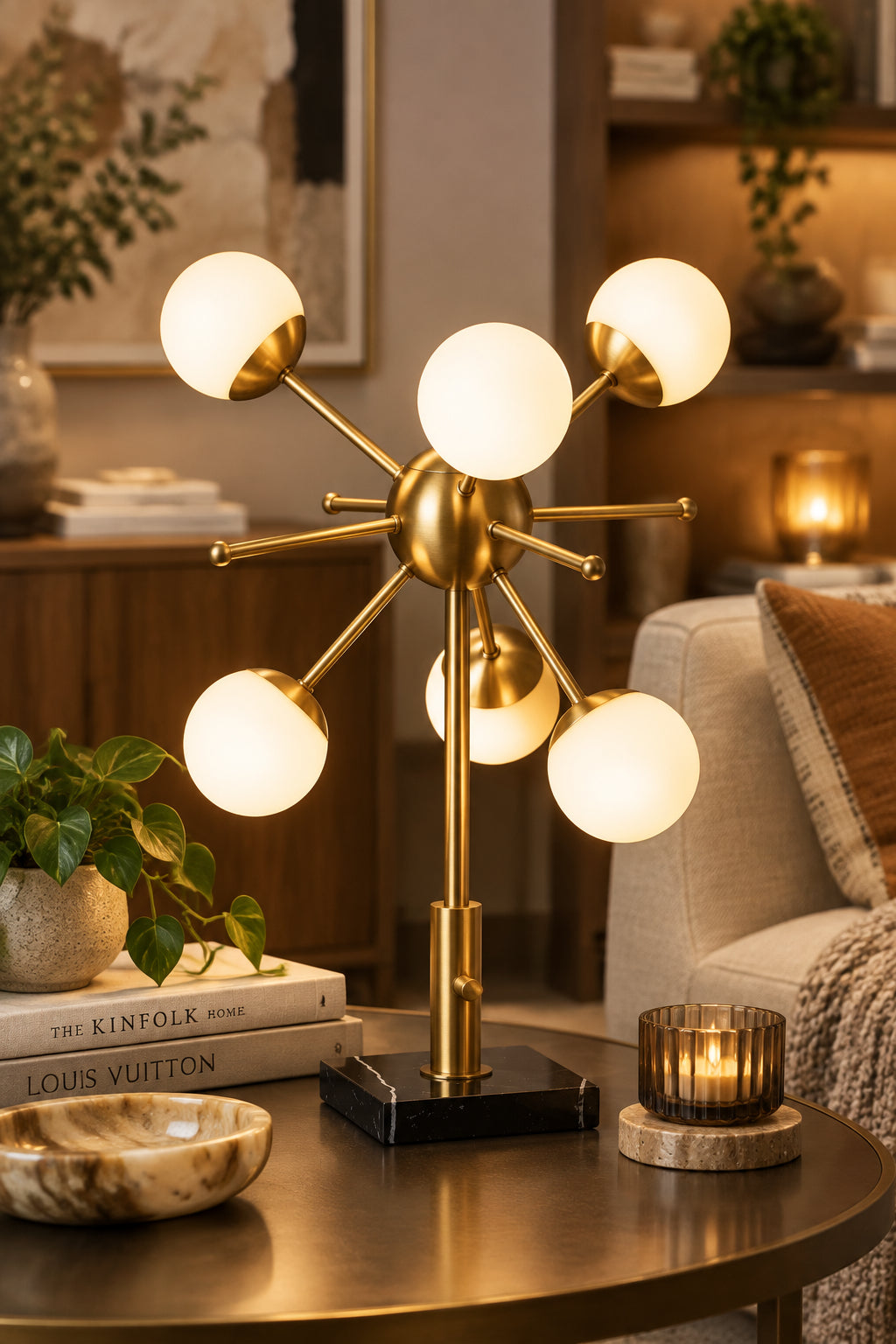 Doppler LED Table Lamp - 6 Glass Globes-Lighting-DECOROLALA