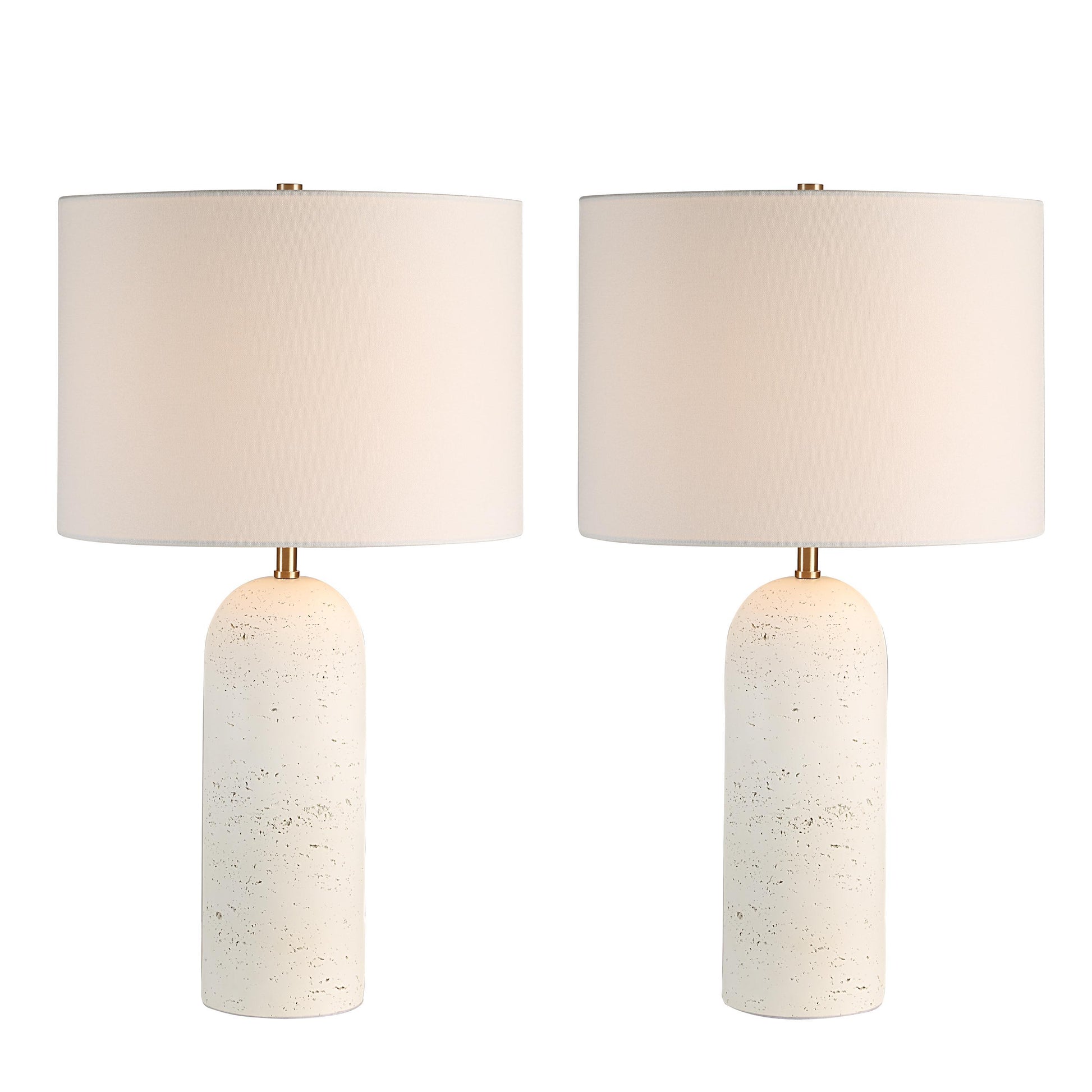 Dorato 24.75" Table Lamp Set, White Linen-Table Lamp-DECOROLALA