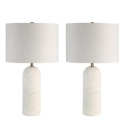 Dorato 24.75" Table Lamp Set, White Linen-Table Lamp-DECOROLALA