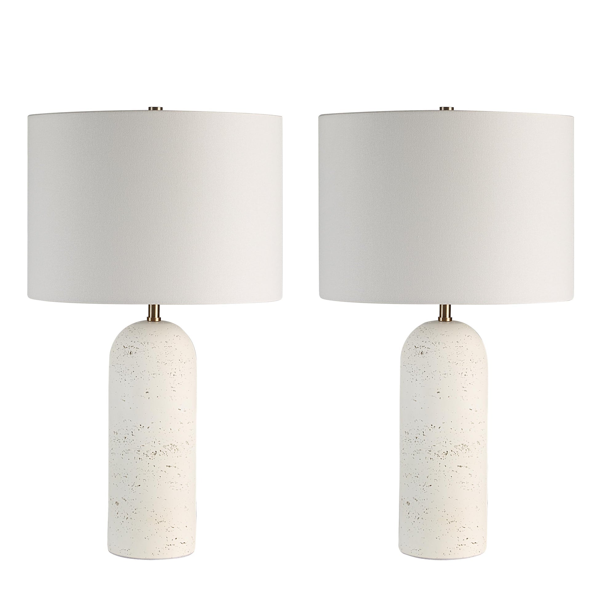 Dorato 24.75" Table Lamp Set, White Linen-Table Lamp-DECOROLALA