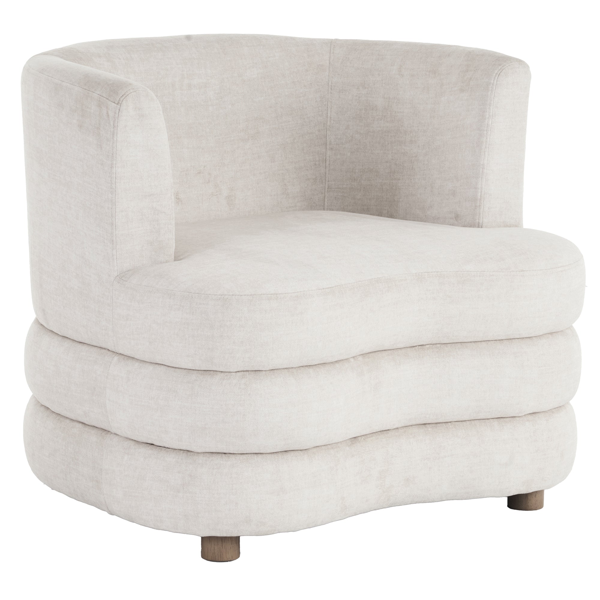 Dorian Accent Chair - Beige Velvet Large Seat-DECOROLALA