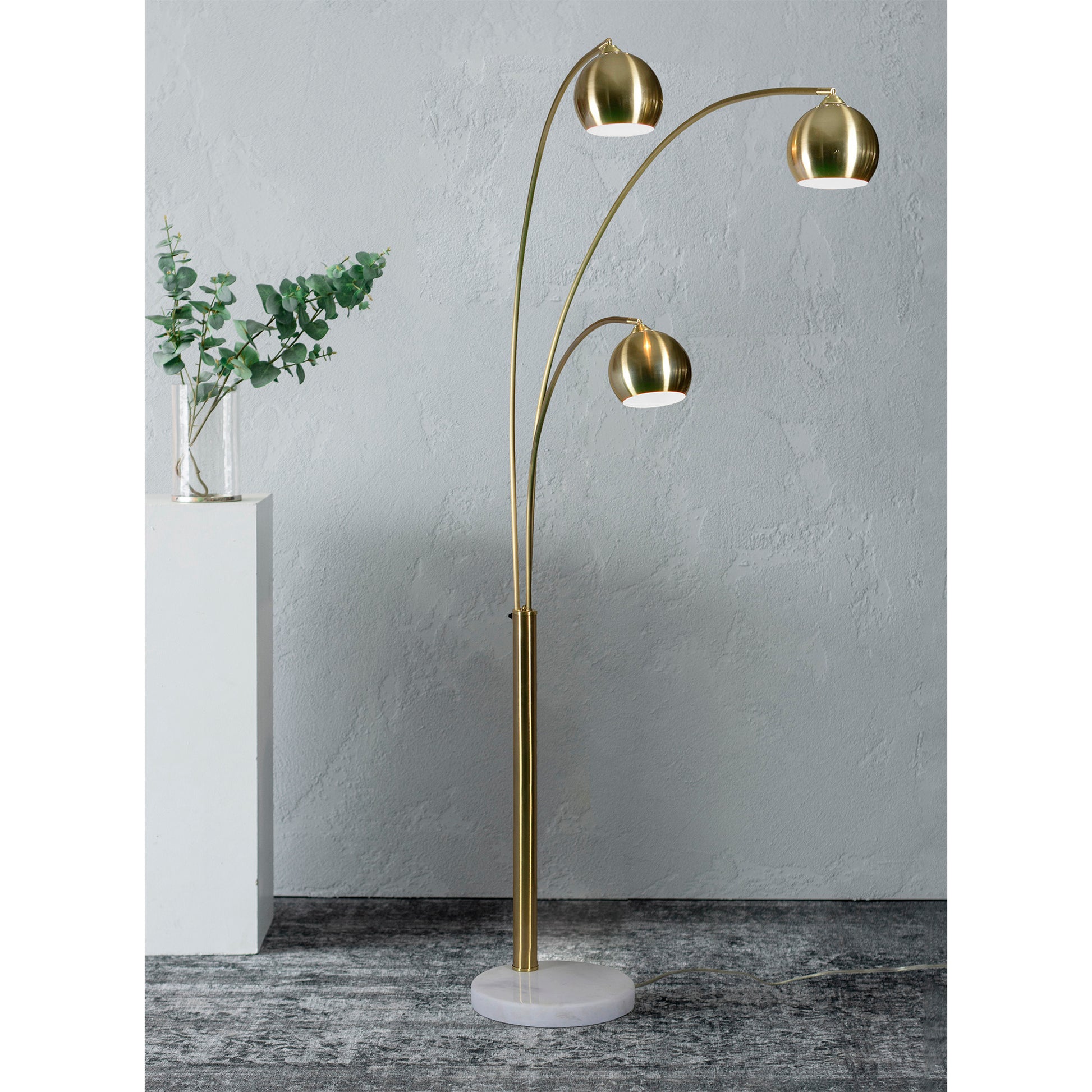 Dorset 83" Length Floor lamp, Satin Brass-Floor lamp-DECOROLALA