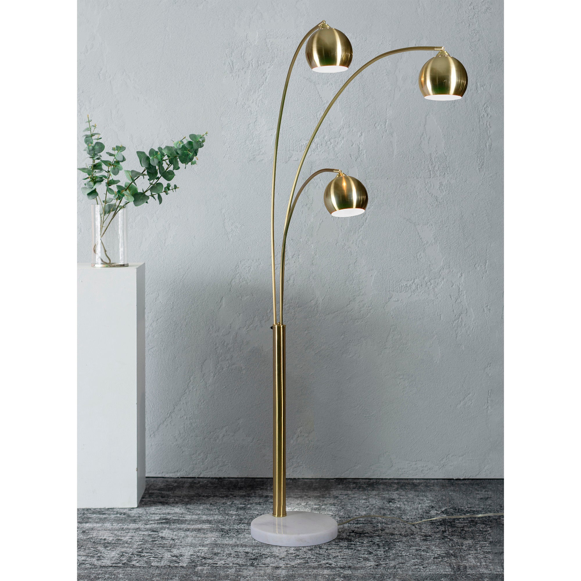 Dorset 83" Length Floor lamp, Satin Brass-Floor lamp-DECOROLALA