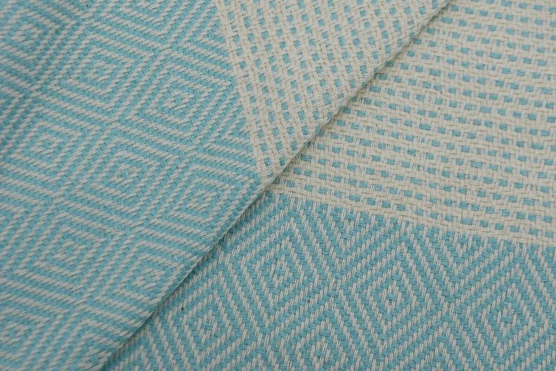 Dotty Diamond Turquoise Turkish Towel 40x70-Turkish Towel-DECOROLALA