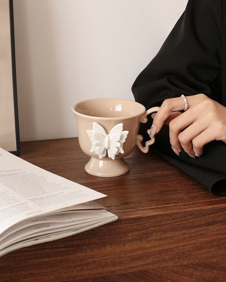 Double Butterfly Mug-Drinkware-DECOROLALA