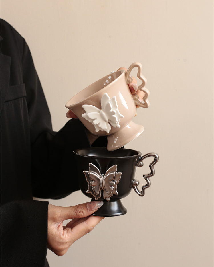 Double Butterfly Mug-Drinkware-DECOROLALA