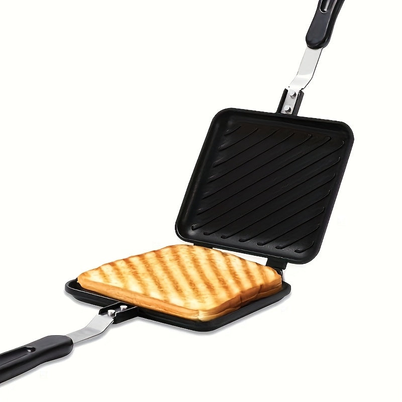 Double-Sided Non-Stick Sandwich & Waffle Maker - Black Aluminum-Sandwich Maker-DECOROLALA