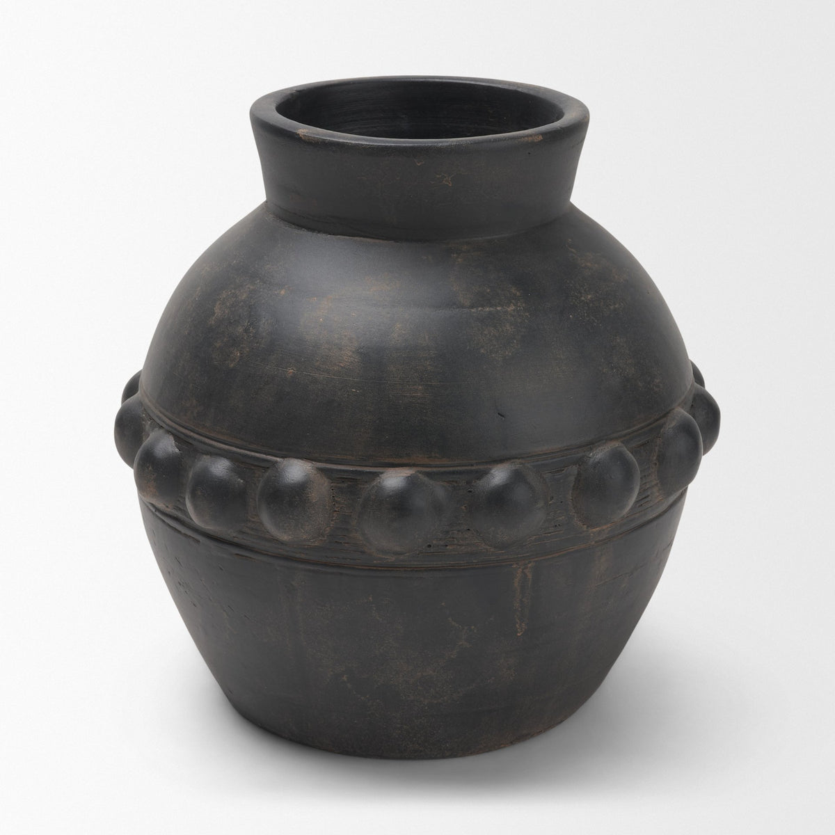 Douro Medium Earthy Brown Dotted Vase-Vase-DECOROLALA