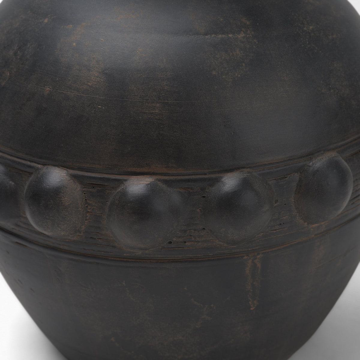 Douro Medium Earthy Brown Dotted Vase-Vase-DECOROLALA