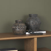 Douro Medium Earthy Brown Dotted Vase-Vase-DECOROLALA