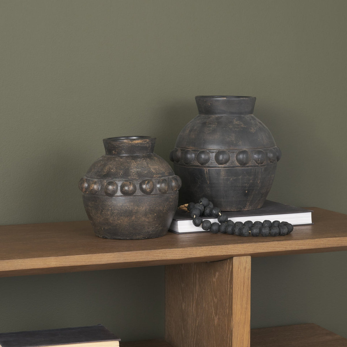 Douro Small Earthy Brown Dotted Vase-Vase-DECOROLALA